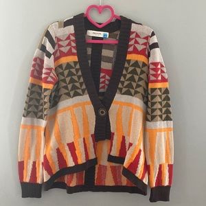 Never worn Anthropologie Sparrow Geometric SouthWestern retro cardigan Medium